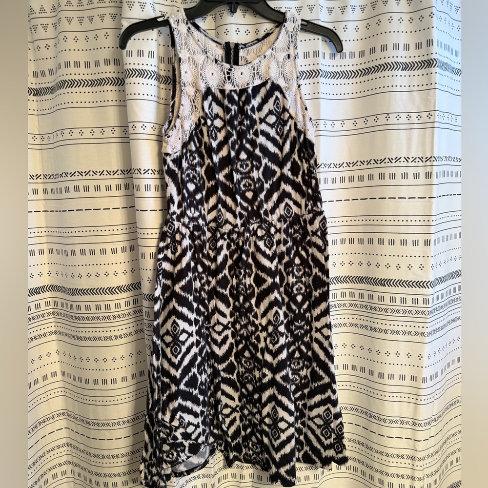 Xhilaration Black and White Geometric Mini Dress